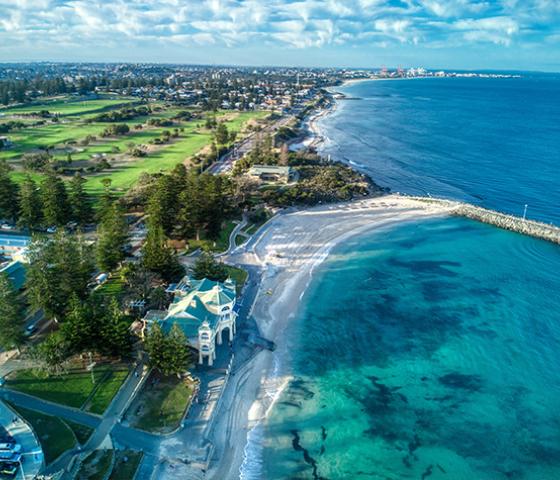 Decorative image - aerial view of Cottesloe Beach